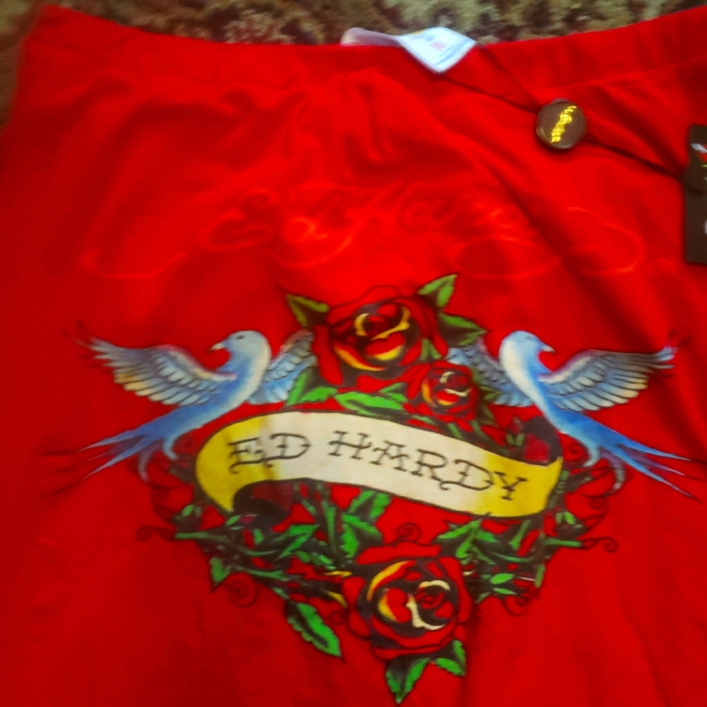 BNWT! Red Ed Hardy Tube Top/Skirt